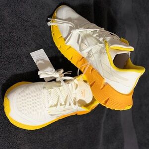 Reebok White and Yellow Athletic Shoes